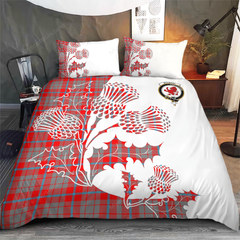 Moubray Tartan Crest Bedding Set - Thistle Style