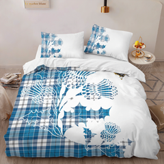 Roberton Tartan Crest Bedding Set - Thistle Style