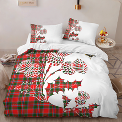 Spens (or Spence) Tartan Crest Bedding Set - Thistle Style