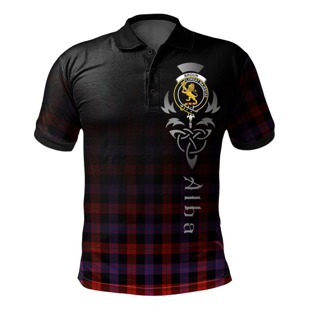 Broun Modern Tartan Polo Shirt - Alba Celtic Style