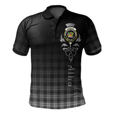 Douglas Grey Modern Tartan Polo Shirt - Alba Celtic Style