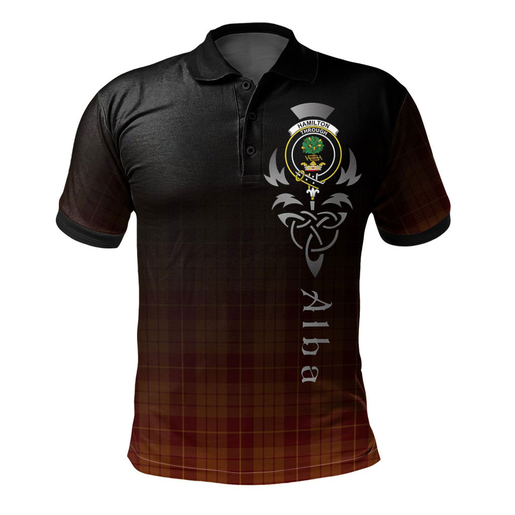 Hamilton Red Tartan Polo Shirt - Alba Celtic Style