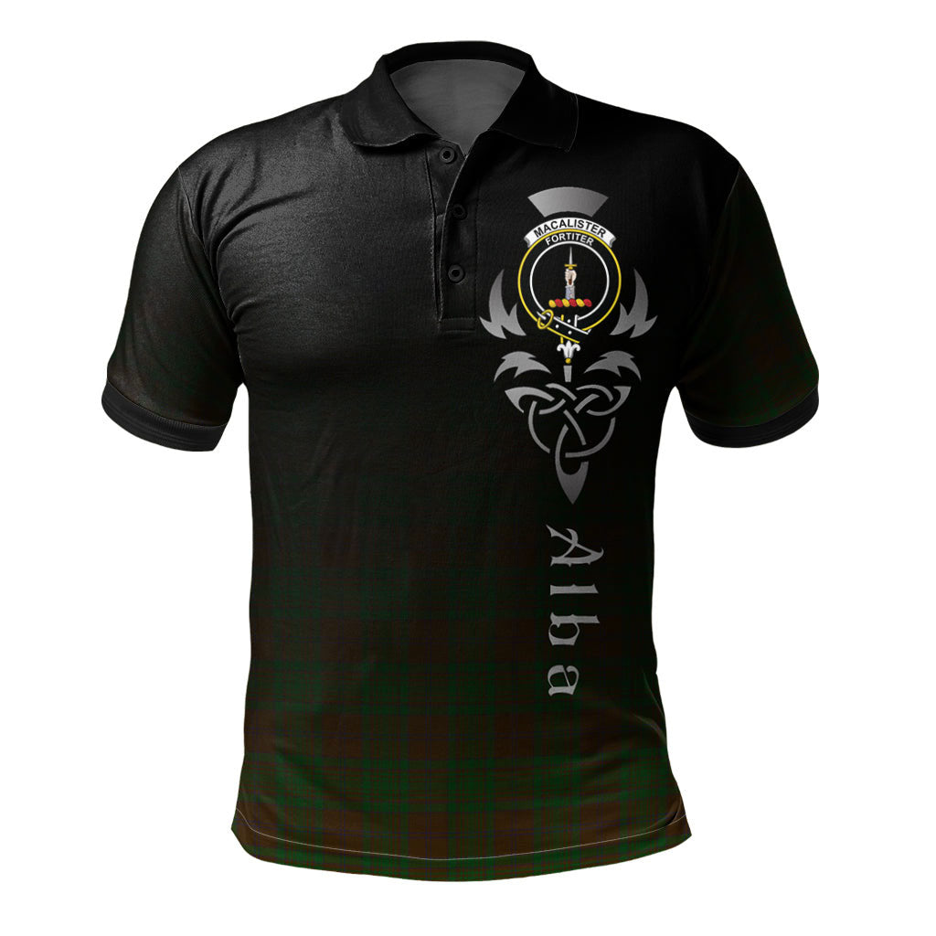 MacAlister of Glenbarr Hunting Tartan Polo Shirt - Alba Celtic Style