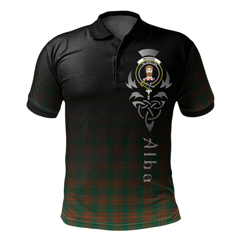 Menzies Green Ancient Tartan Polo Shirt - Alba Celtic Style