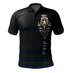 Urquhart White Line Tartan Polo Shirt - Alba Celtic Style