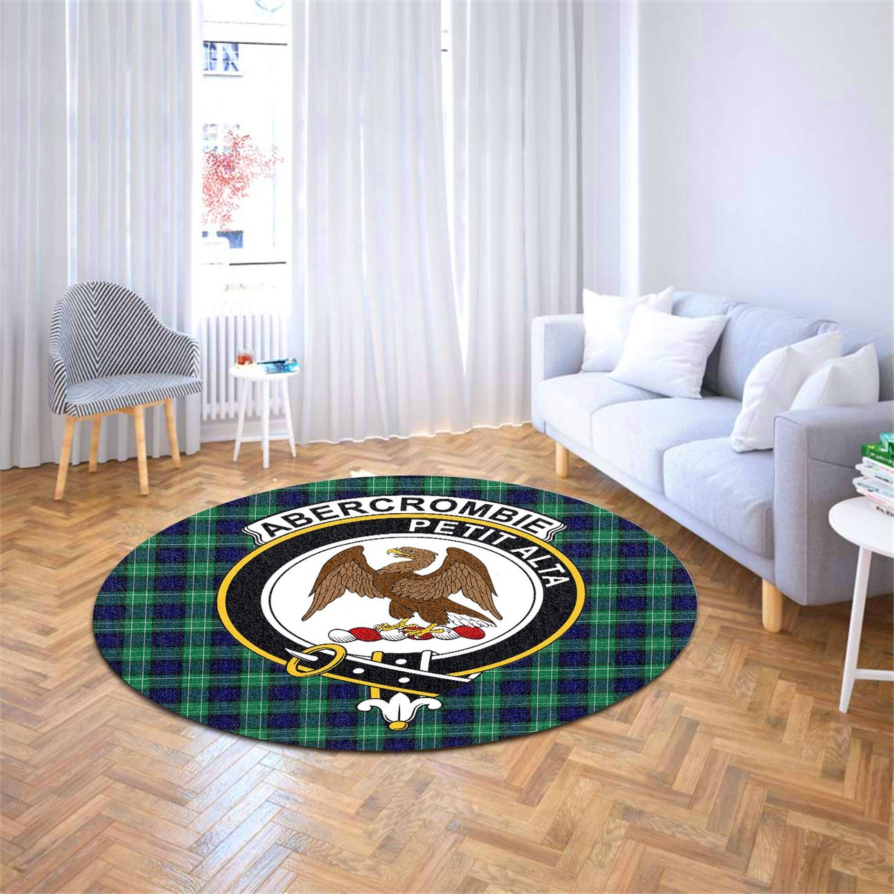 Abercrombie Tartan Crest Round Rug