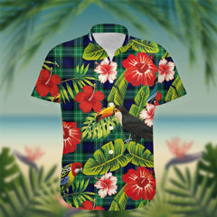 Abercrombie Tartan Hawaiian Shirt Hibiscus, Coconut, Parrot, Pineapple - Tropical Garden Shirt