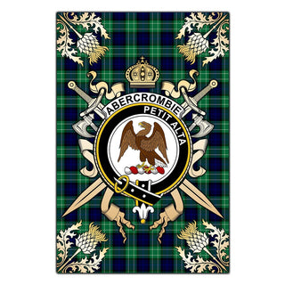 MacNicol of Scorrybreac Tartan Crest Black Garden Flag - Gold Thistle Style main image 1