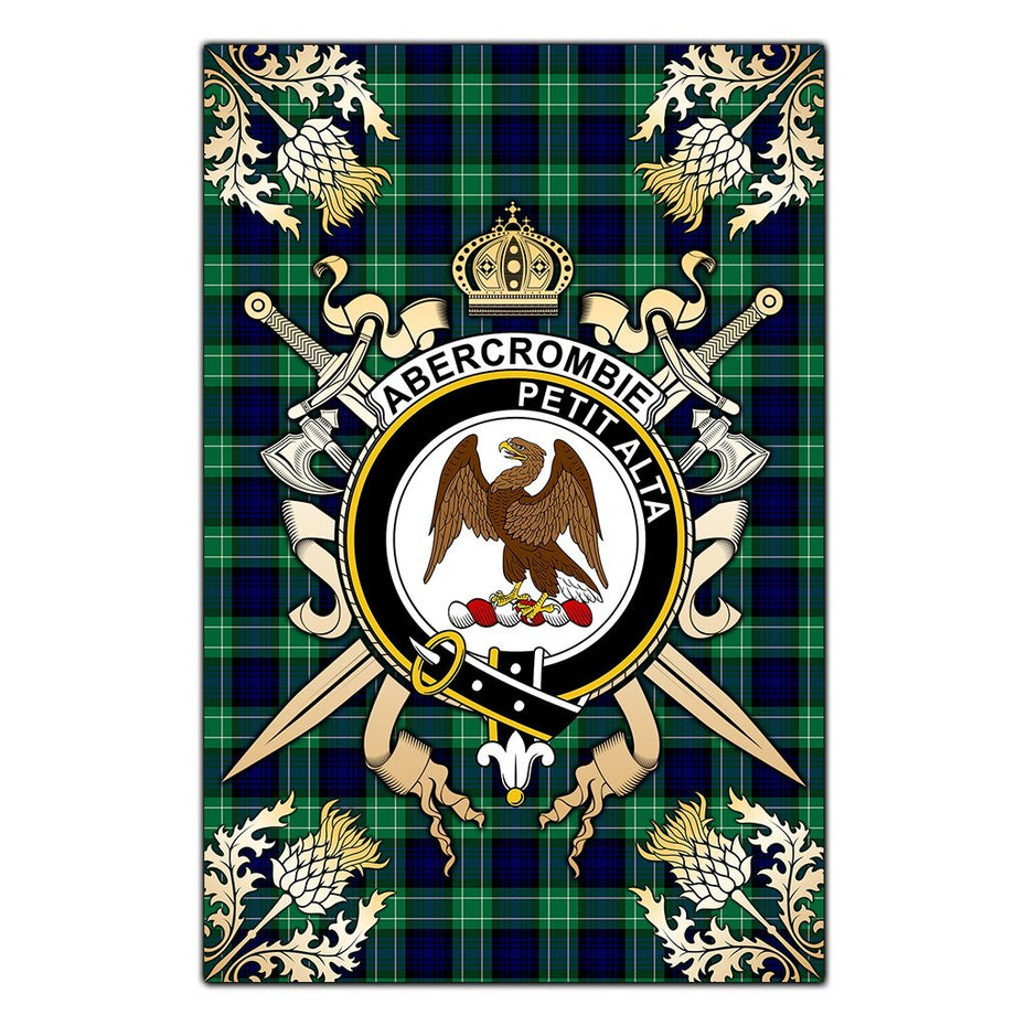 Garden Tartan Crest Black Garden Flag - Gold Thistle Style main image 1
