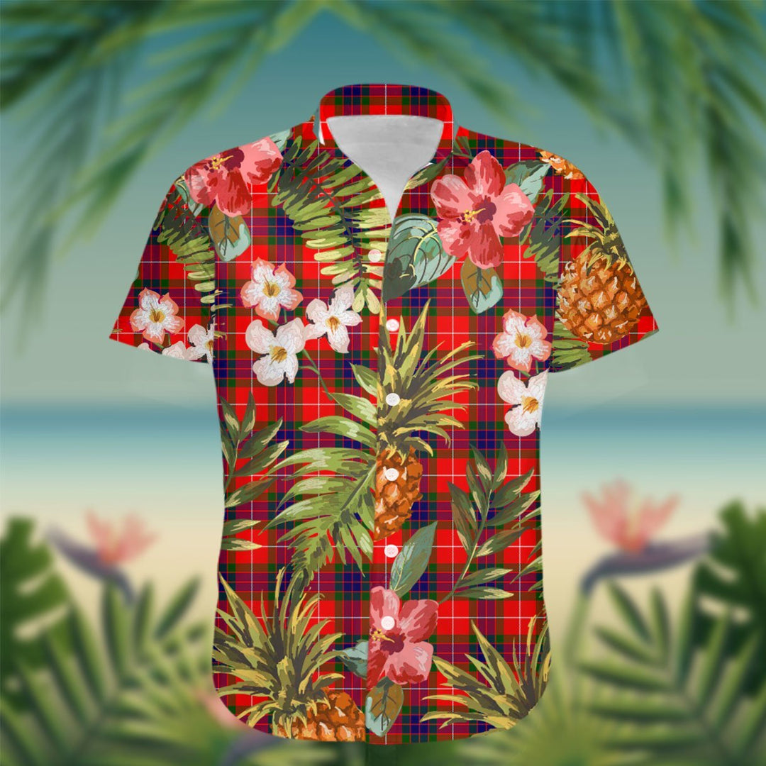 Abernethy Tartan Hawaiian Shirt Hibiscus, Coconut, Parrot, Pineapple - Tropical Garden Shirt
