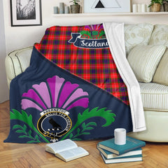 Abernethy Tartan Crest Premium Blanket - Thistle Style