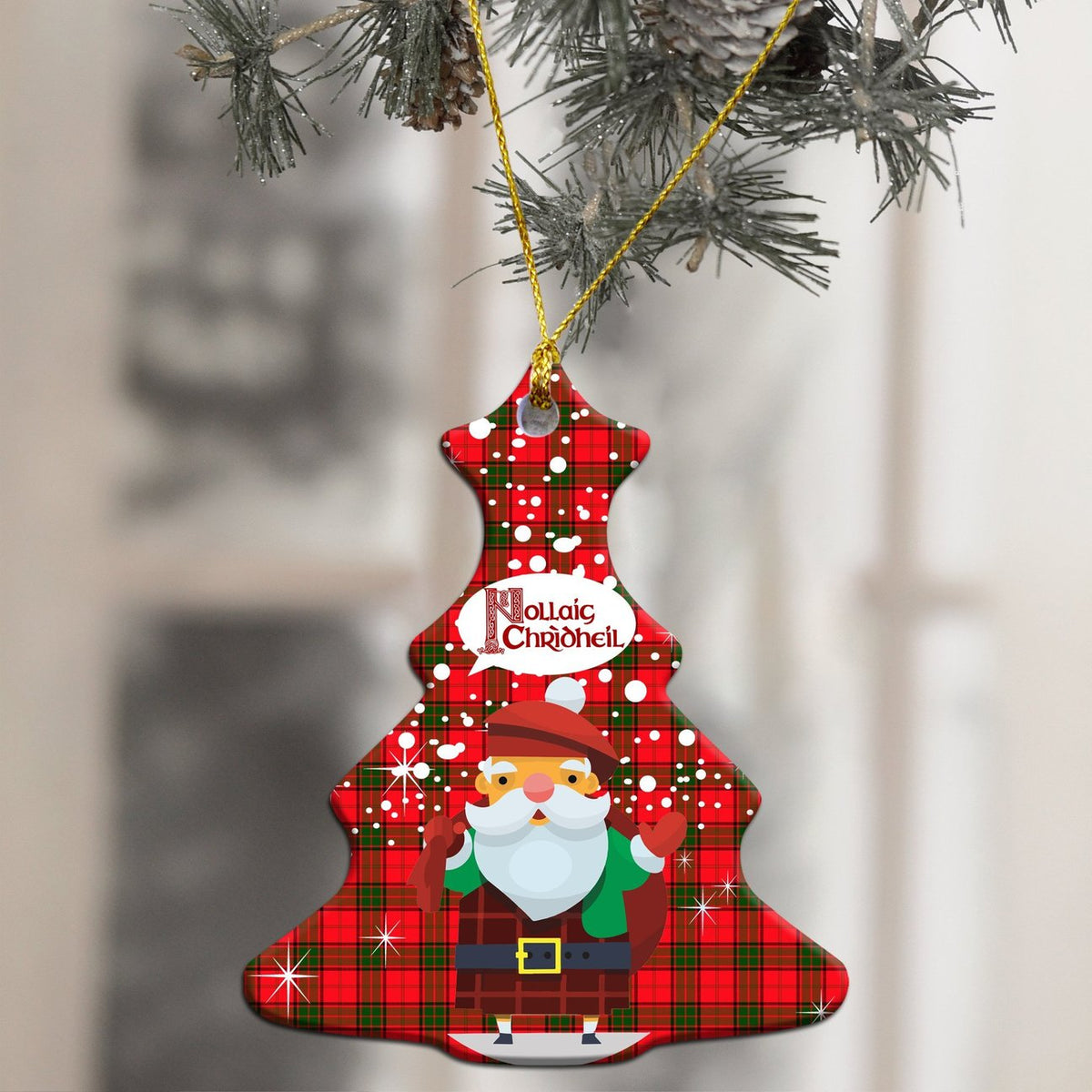 Adair Tartan Christmas Ceramic Ornament - Santa Style