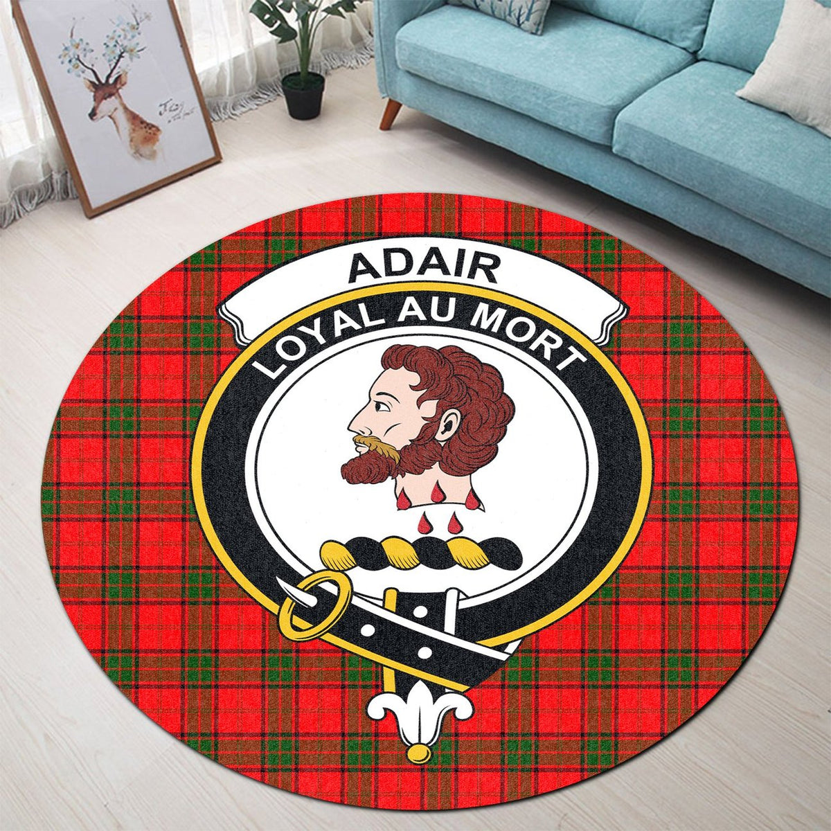 Adair Tartan Crest Round Rug