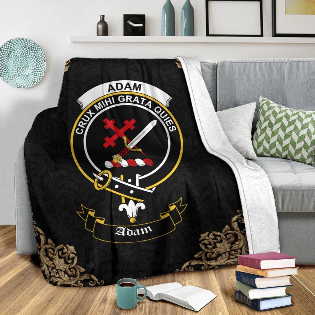 Adam Crest Tartan Premium Blanket Black