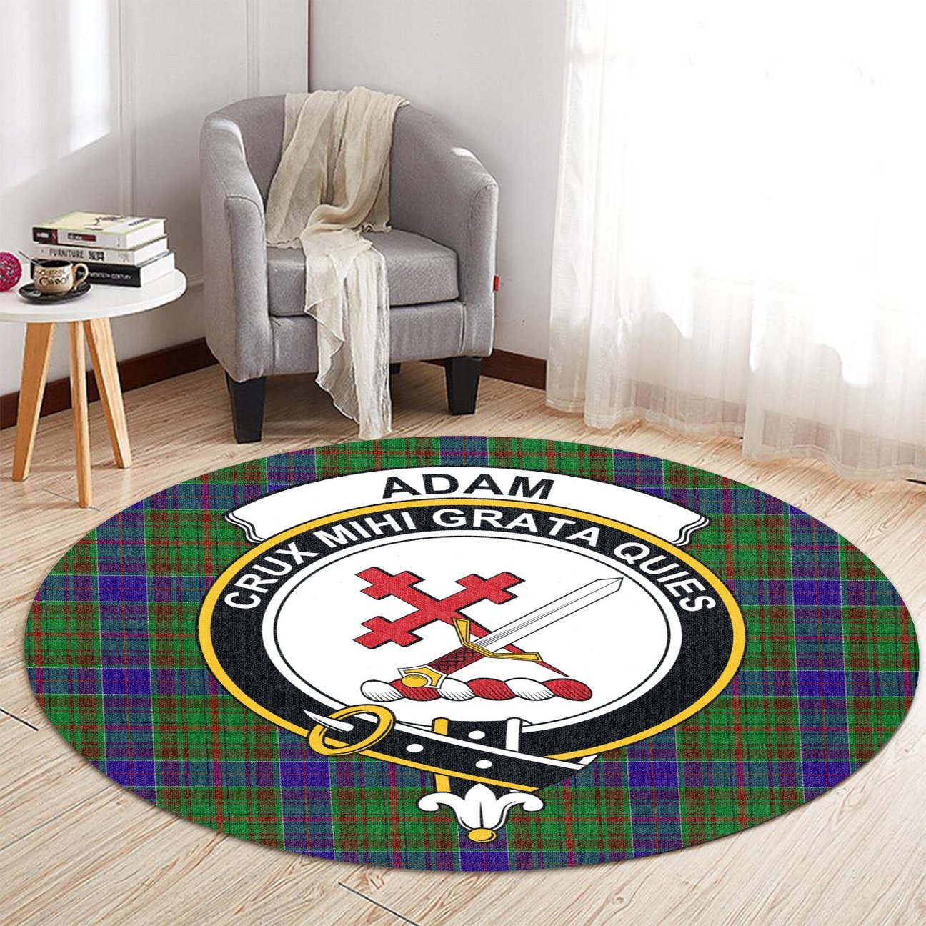 Adam Tartan Crest Round Rug