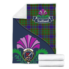 Adam Tartan Crest Premium Blanket - Thistle Style