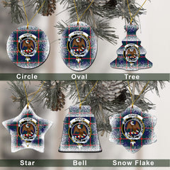 Agnew Tartan Christmas Ceramic Ornament - Snow Style