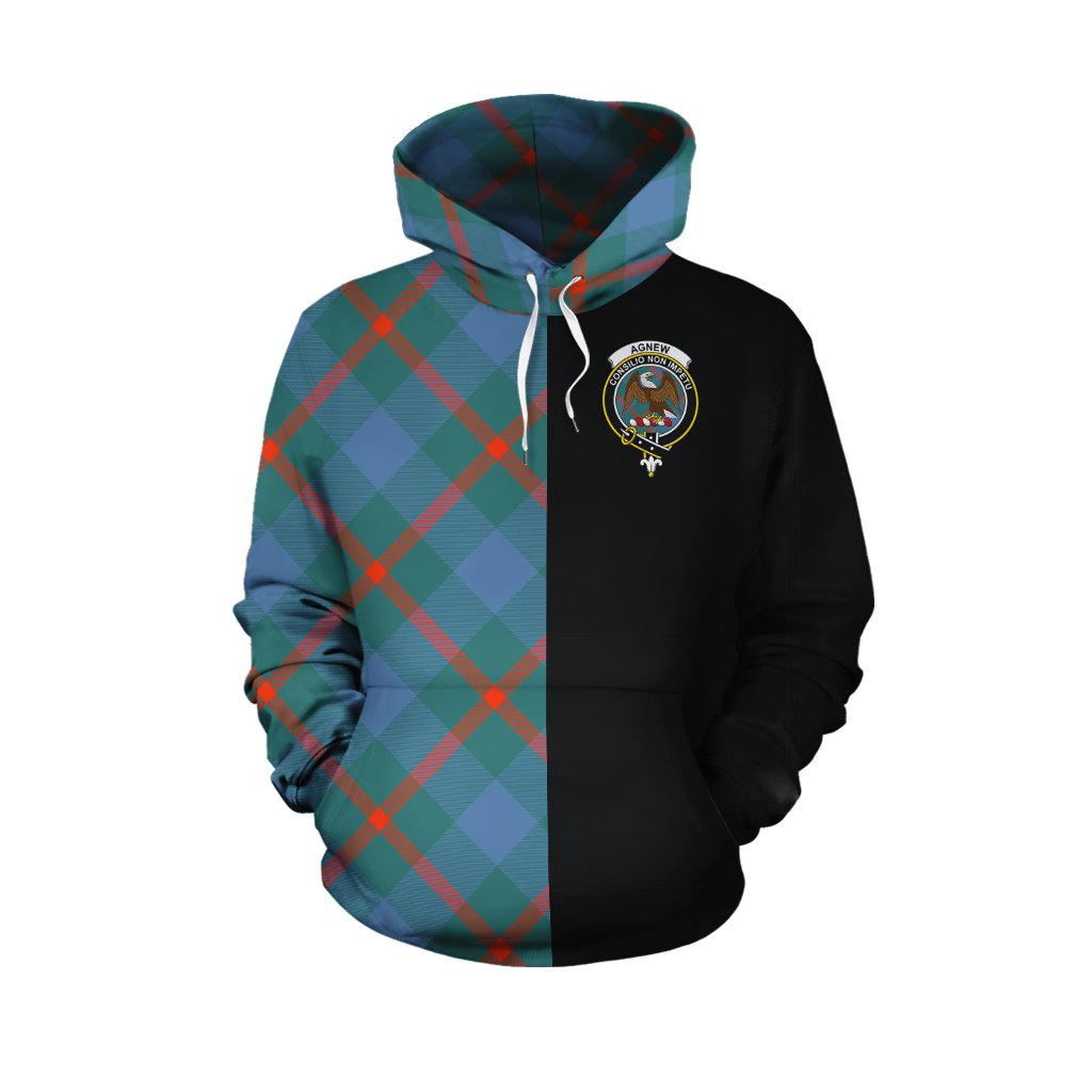 Agnew Ancient Tartan Hoodie Half of Me - Cross Style