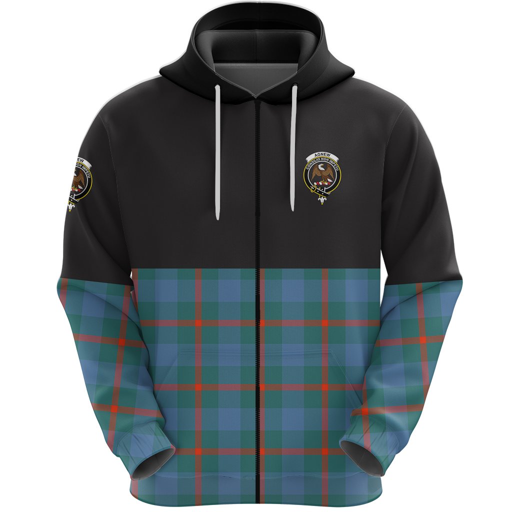 Agnew Ancient Clan Half Of Tartan Zipper Hoodie