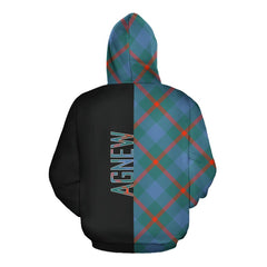 Agnew Ancient Tartan Hoodie Half of Me - Cross Style