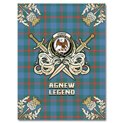 Agnew Ancient Tartan Gold Courage Symbol Blanket