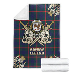 Agnew Modern Tartan Gold Courage Symbol Blanket