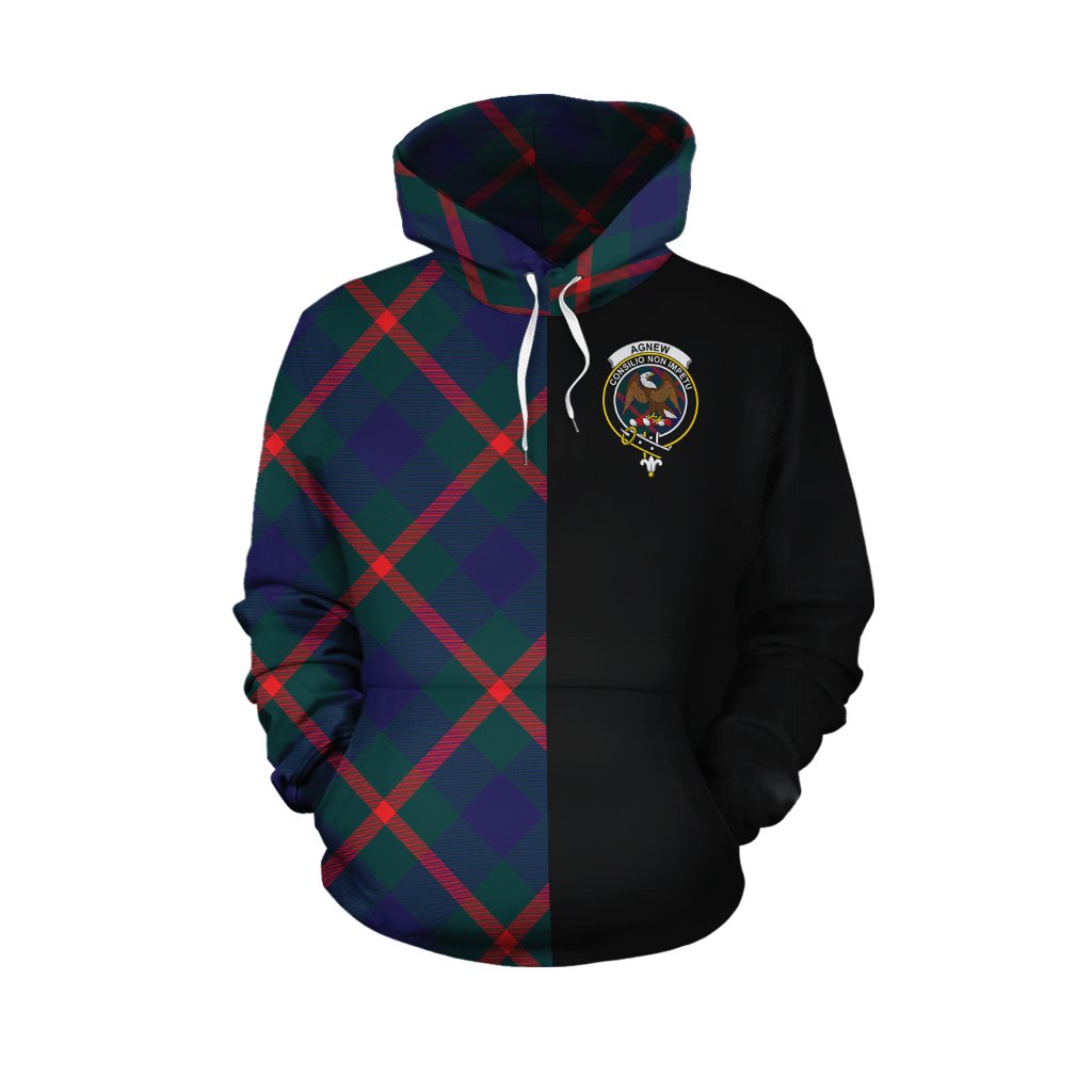 Agnew Modern Tartan Hoodie Half of Me - Cross Style