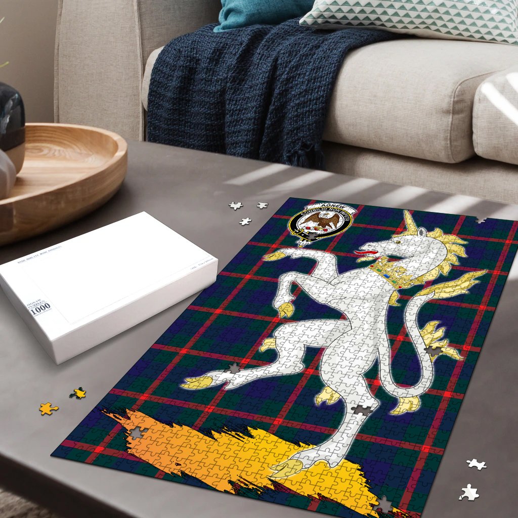 Agnew Modern Tartan Crest Unicorn Scotland Jigsaw Puzzles