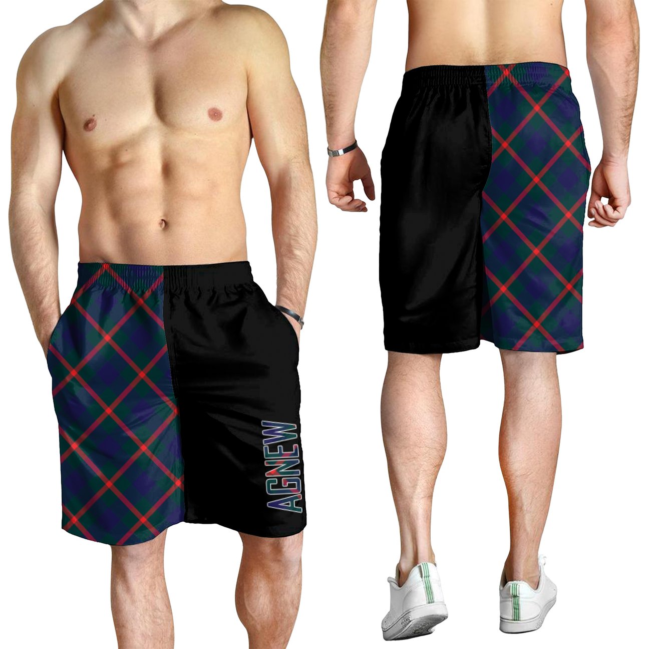 Agnew Modern Tartan Crest Men's Short - Cross Style