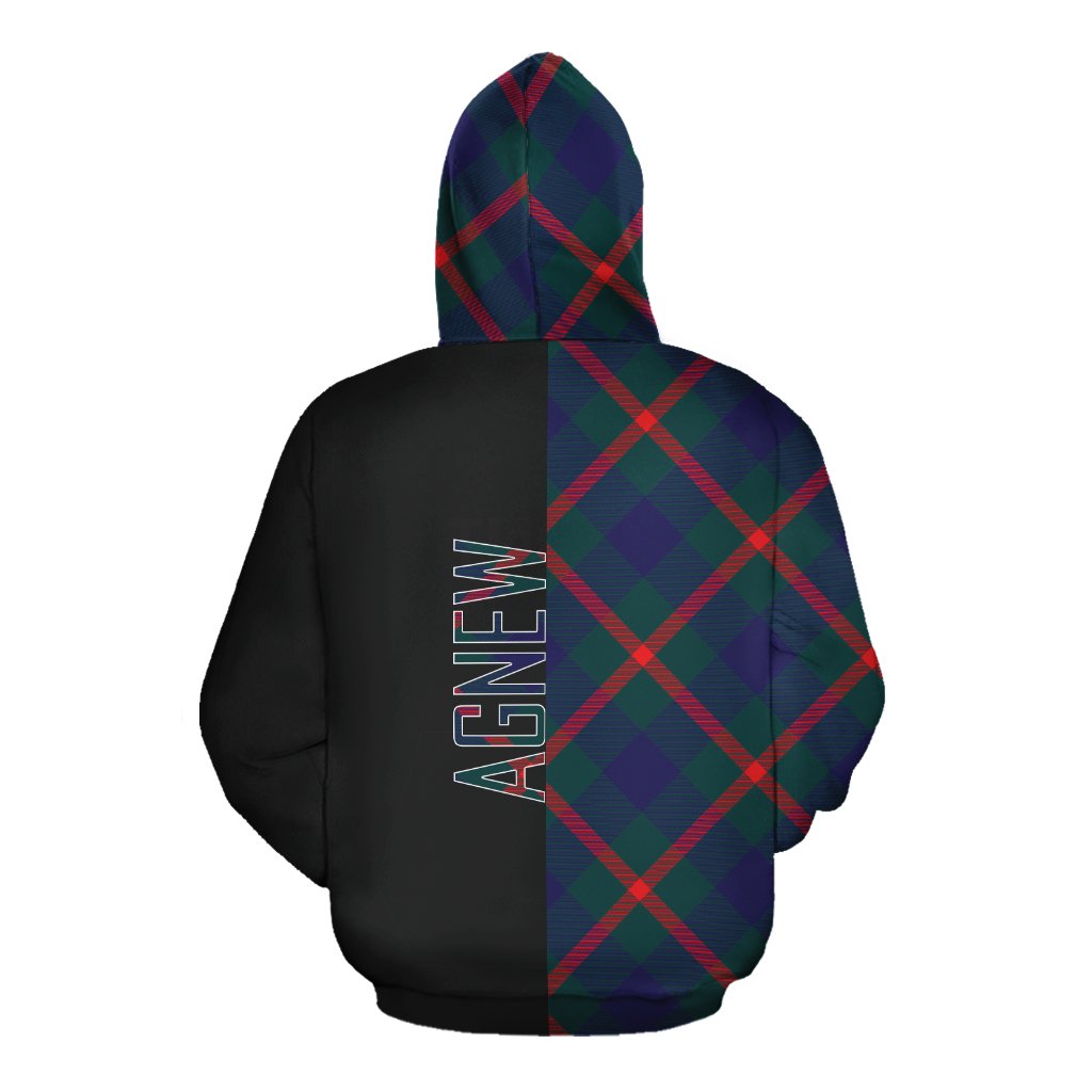 Agnew Modern Tartan Hoodie Half of Me - Cross Style