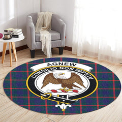 Agnew Modern Tartan Crest Round Rug