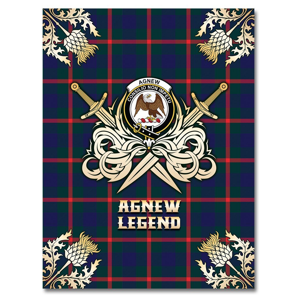 Agnew Modern Tartan Gold Courage Symbol Blanket