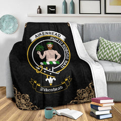 Aikenhead Crest Tartan Premium Blanket Black