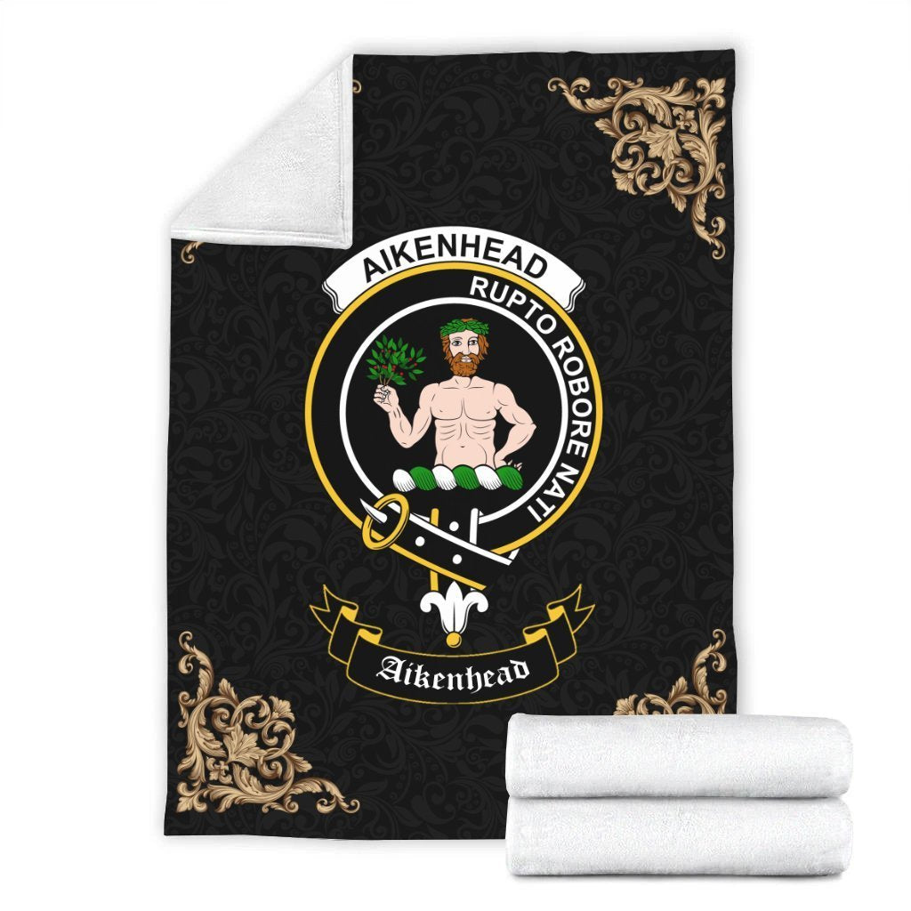 Aikenhead Crest Tartan Premium Blanket Black