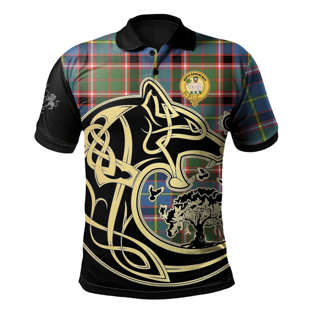 Aikenhead Tartan Polo Shirt Viking Wolf