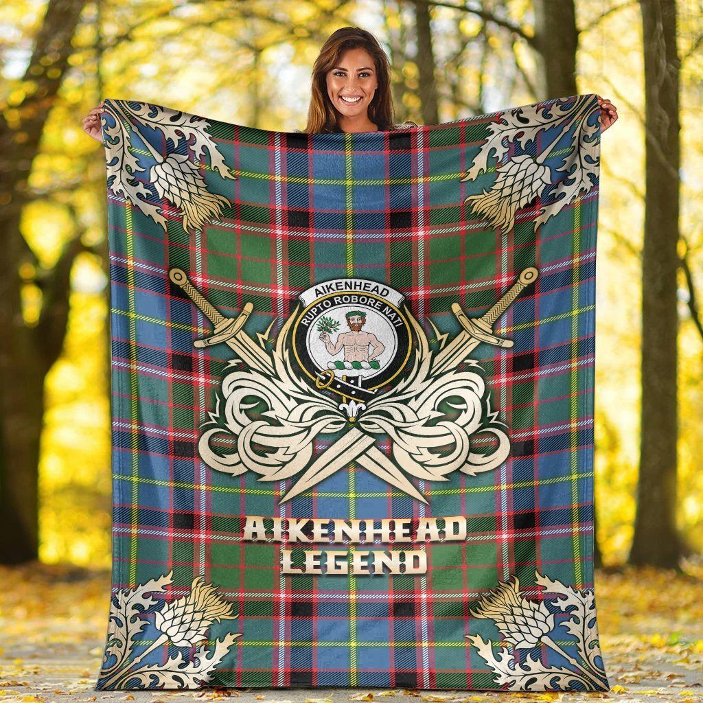 Aikenhead Tartan Gold Courage Symbol Blanket