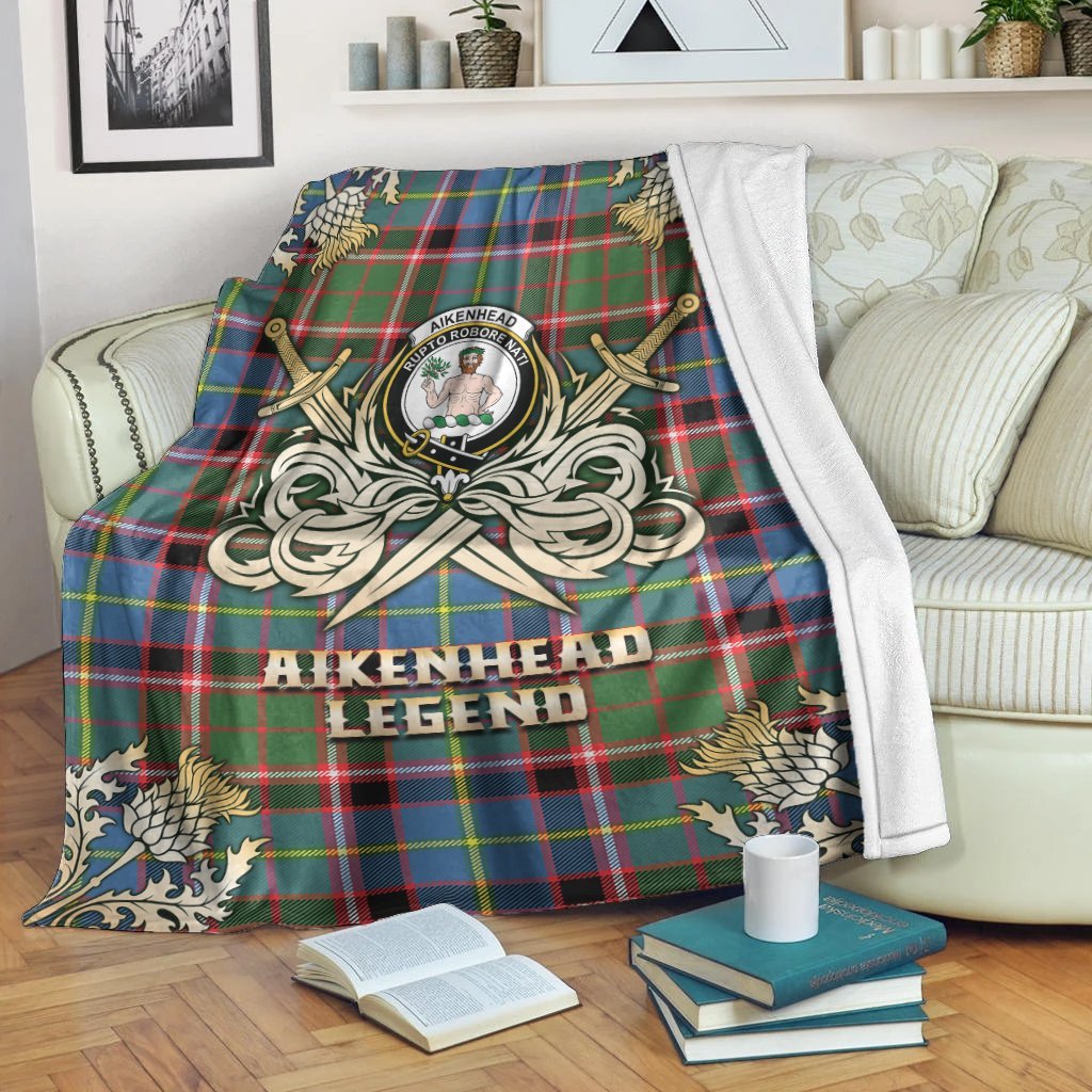 Aikenhead Tartan Gold Courage Symbol Blanket