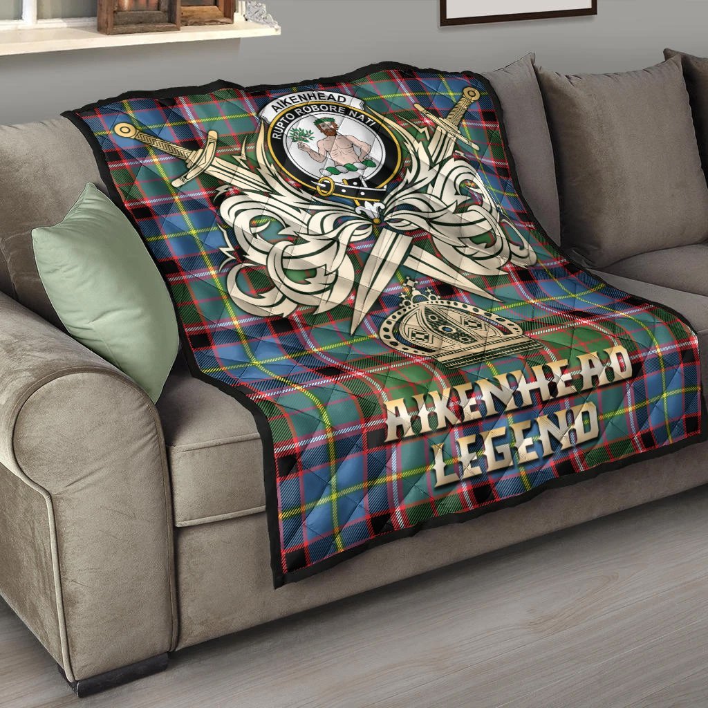 Aikenhead Tartan Crest Legend Gold Royal Premium Quilt