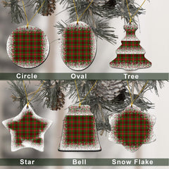 Ainslie Tartan Christmas Ceramic Ornament - Snow Style