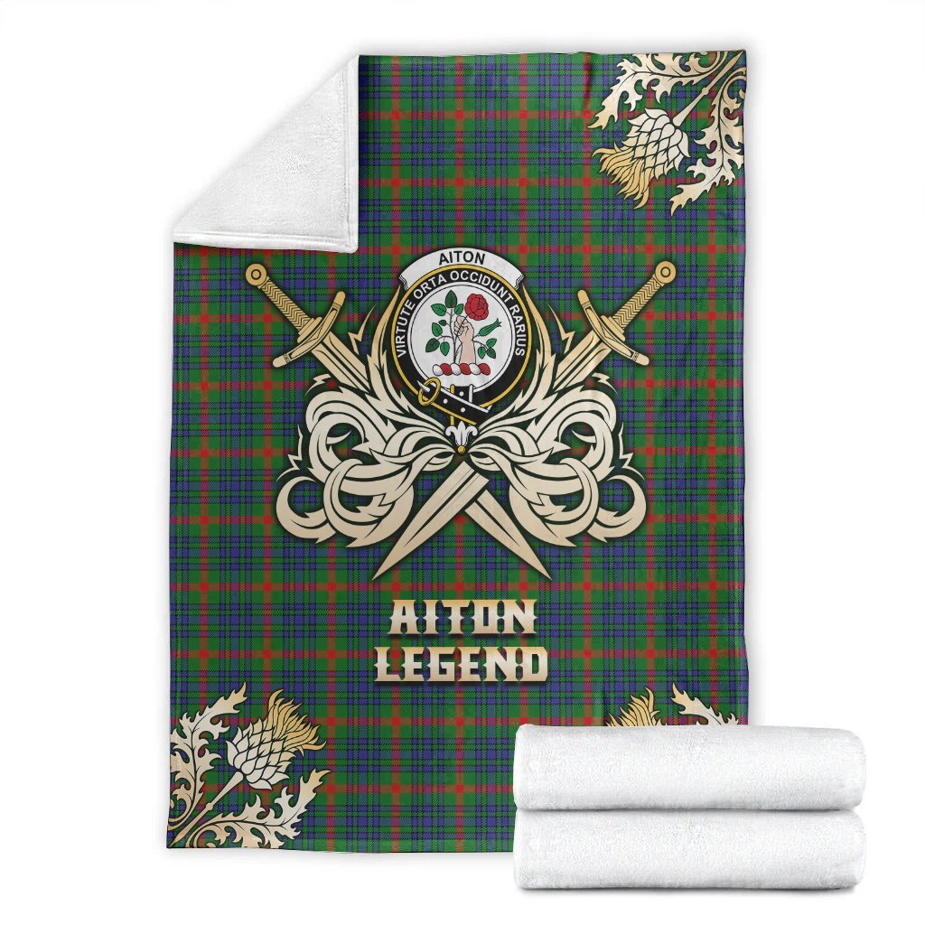 Aiton Tartan Gold Courage Symbol Blanket