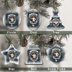 Allardice Tartan Christmas Ceramic Ornament - Snow Style