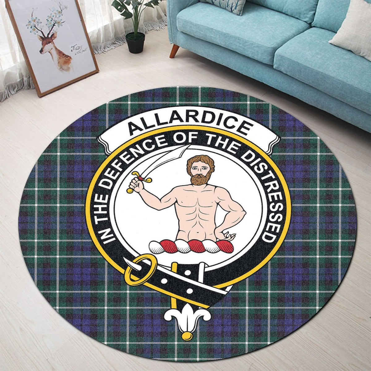 Allardice Tartan Crest Round Rug