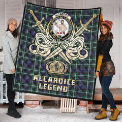 Allardice Tartan Crest Legend Gold Royal Premium Quilt