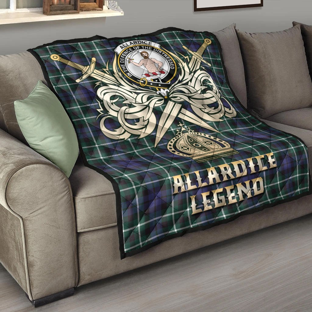 Allardice Tartan Crest Legend Gold Royal Premium Quilt