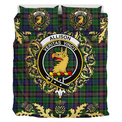 Allison (MacGregor-Hastie) Tartan Crest Bedding Set - Golden Thistle Style