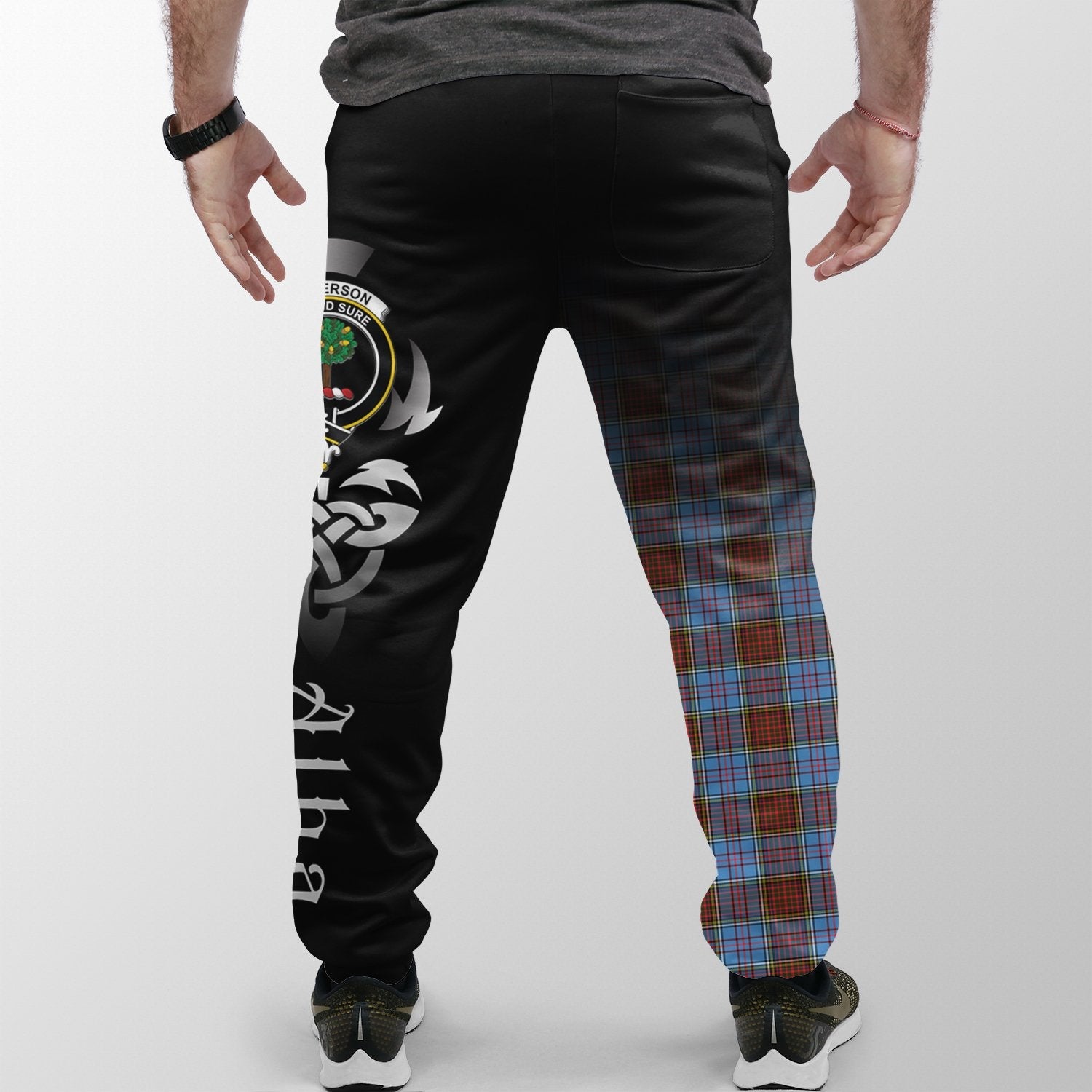 Anderson Modern Tartan Crest Jogger Sweatpants - Alba Celtic Style