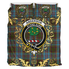 Anderson Tartan Crest Bedding Set - Golden Thistle Style