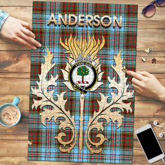 Anderson Ancient Tartan  Crest Thistle Jigsaw Puzzles