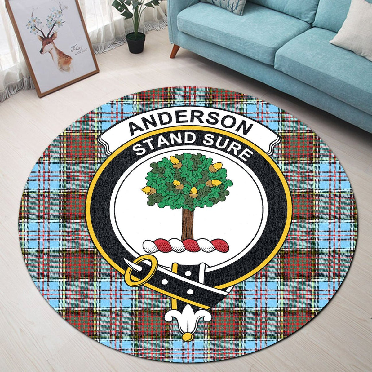 Anderson Ancient Tartan Crest Round Rug