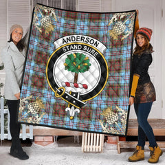 Anderson Ancient Tartan Crest Premium Quilt - Gold Thistle Style